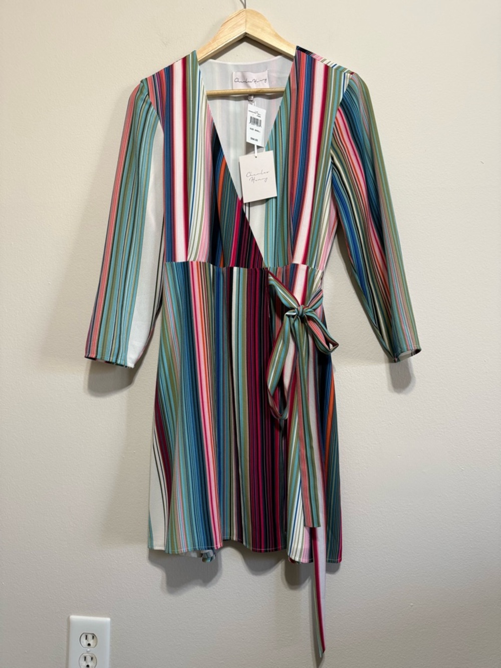 Charles Henry NWT Stripe Wrap Dress S